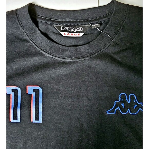 JUVENTUS #11 KAPPA PRO SOCCER TSHIRT Sz L VTG BLACK PEPSI SPONSOR BRAND NEW TAGS - Picture 8 of 10